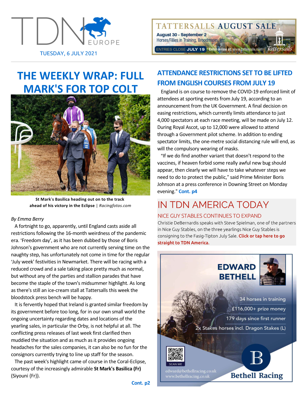 The Weekly Wrap: Full Mark's for Top Colt