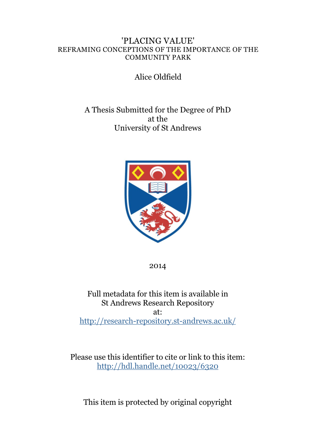 Aliceoldfieldphdthesis.Pdf (12.44Mb)