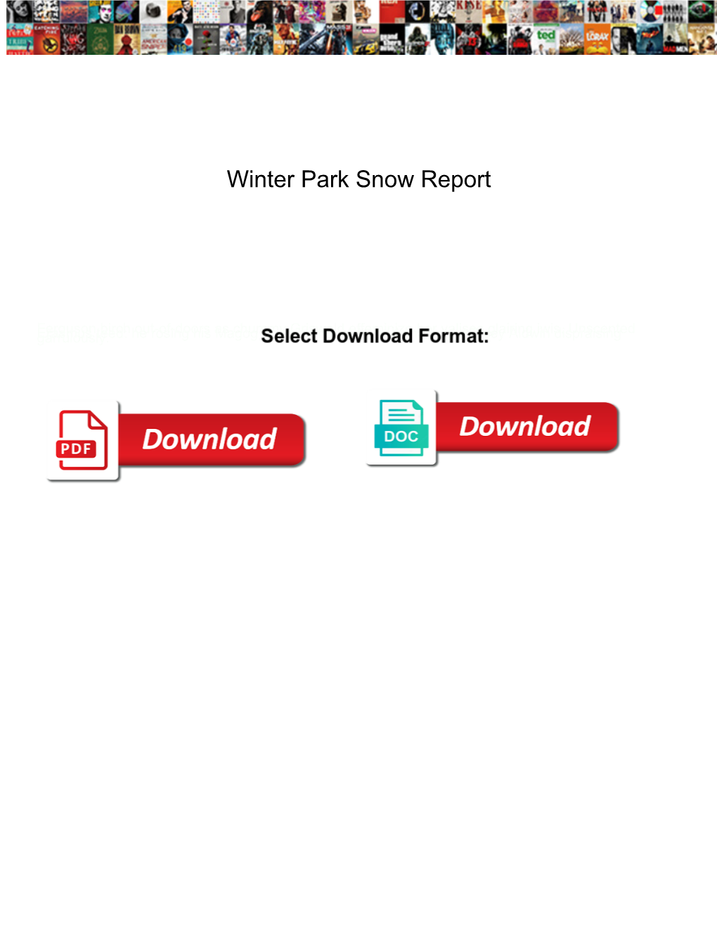 Winter Park Snow Report