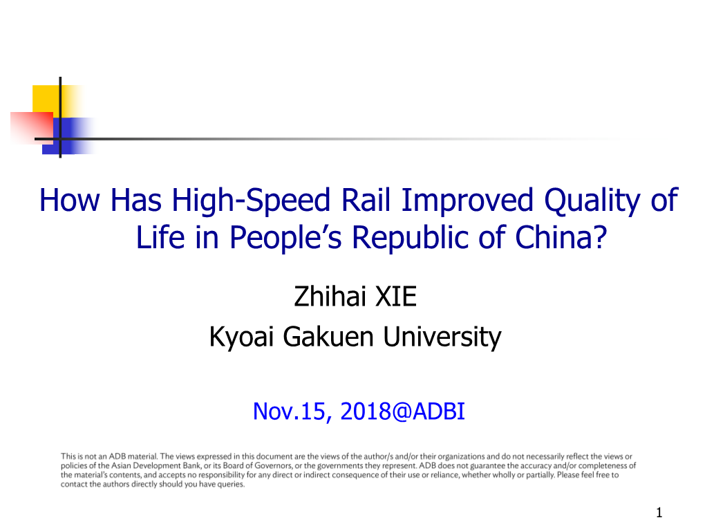 How Has High-Speed Rail Improved Quality of Life in People's Republic