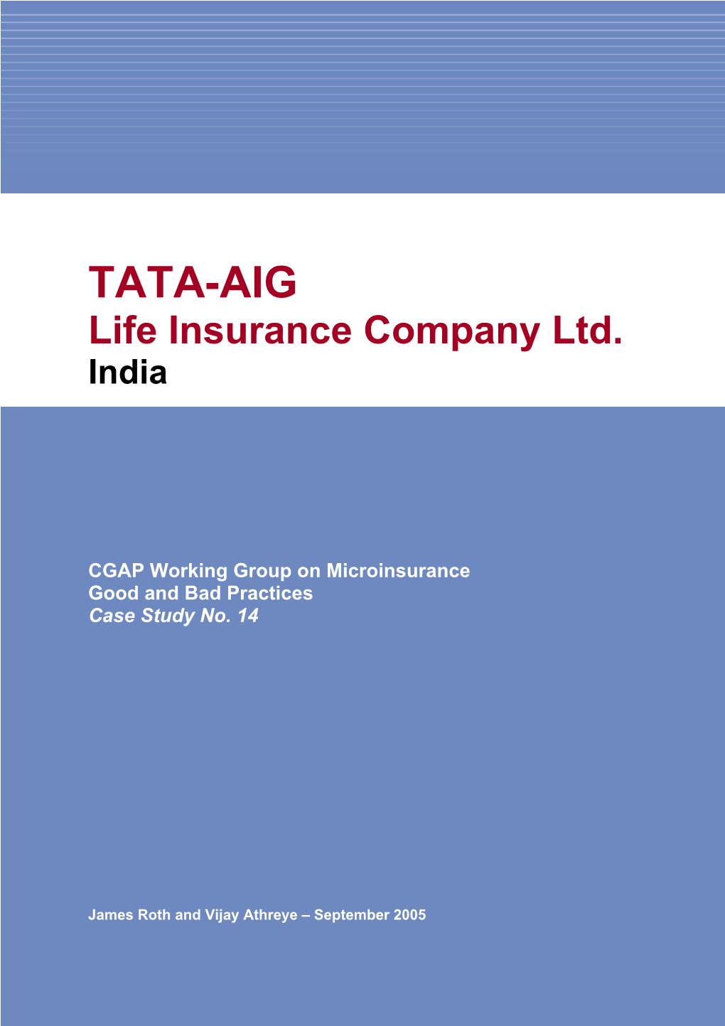 TATA-AIG, Life Insurance Company Ltd., India