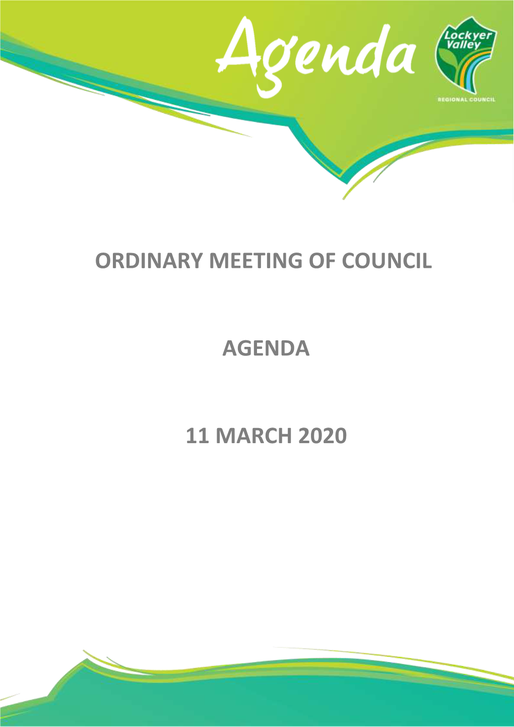 Agenda of Ordinary Council