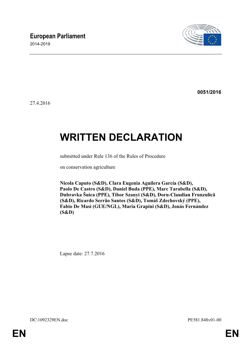 En En Written Declaration