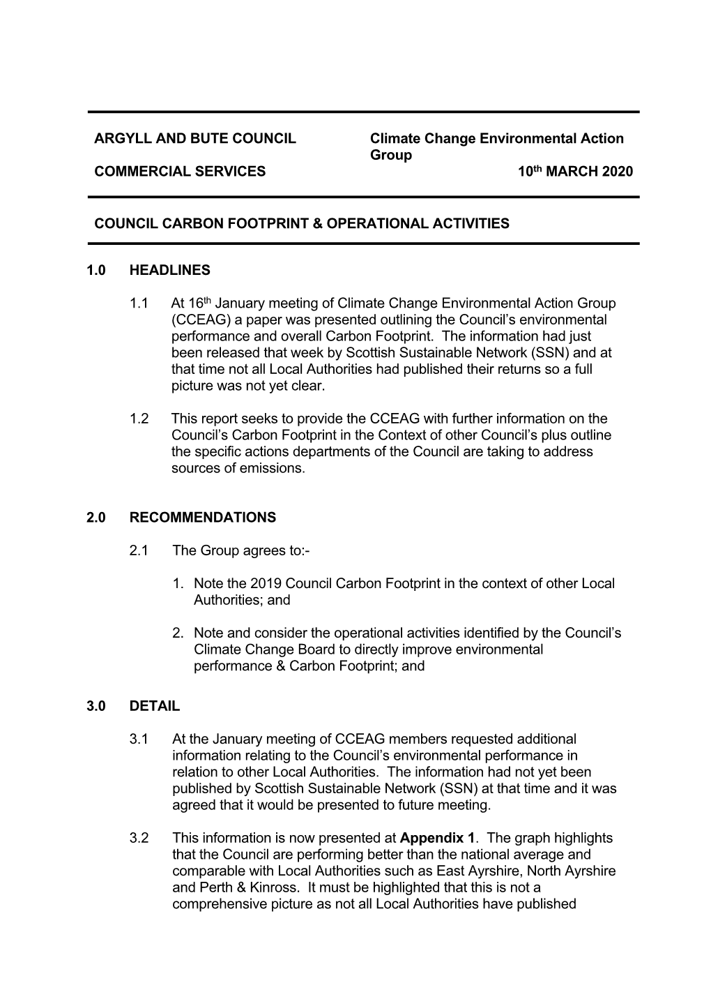 Council Carbon Footprint & Operational Activities PDF 131 KB