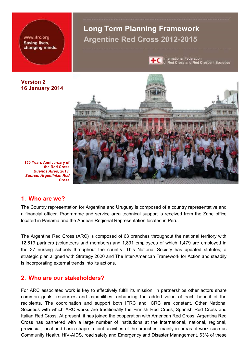 Long Term Planning Framework Argentine Red Cross 2012-2015