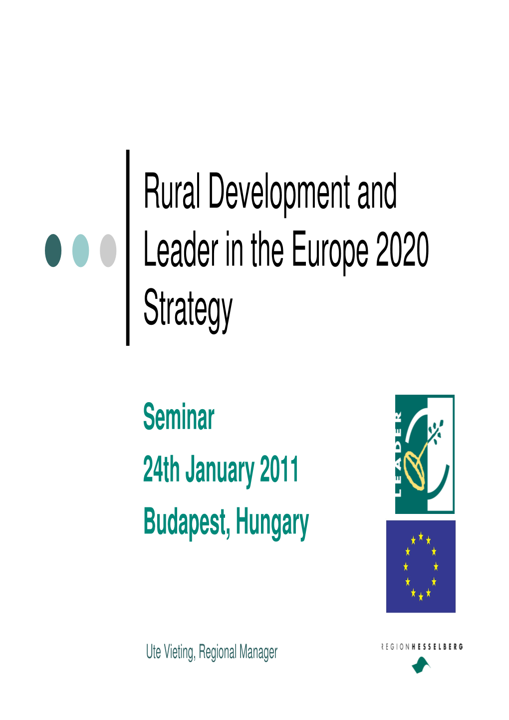 Rural Development and Leader in the Europe 2020 Strategy