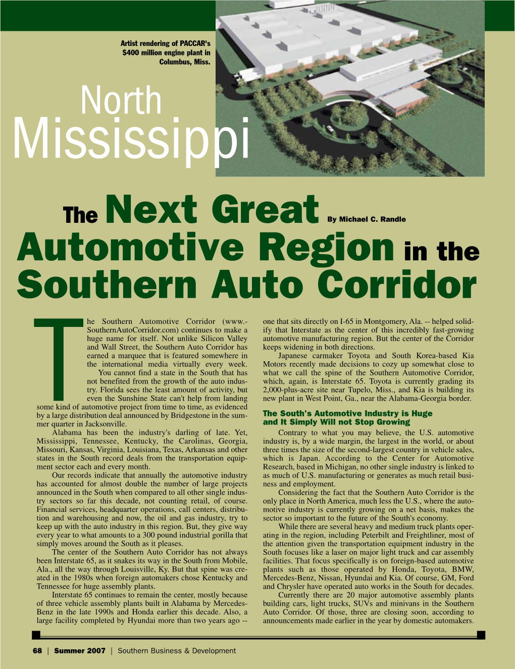 The Next Great Automotive Region in the Southern Auto Corridor