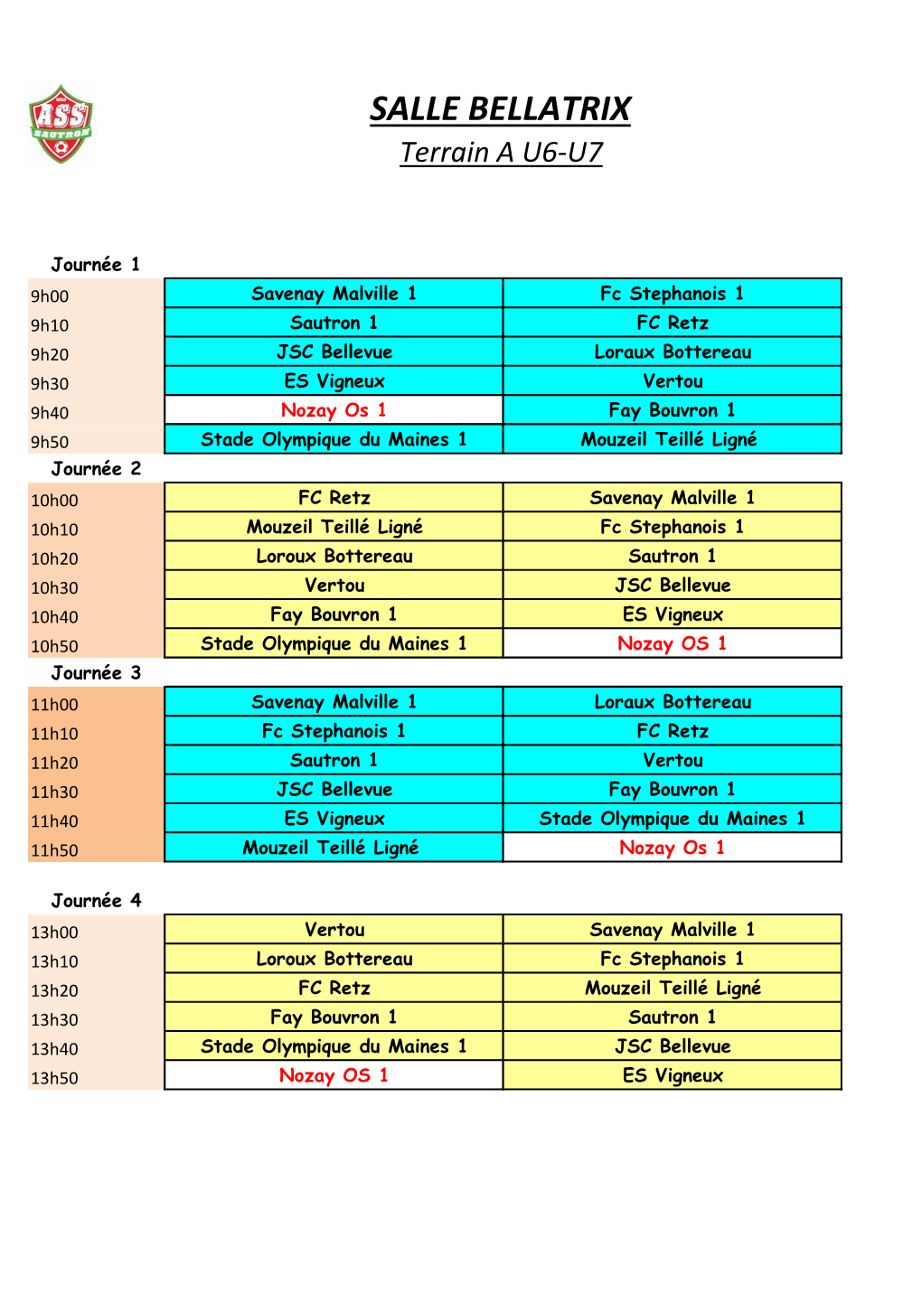 SALLE BELLATRIX Terrain a U6-U7