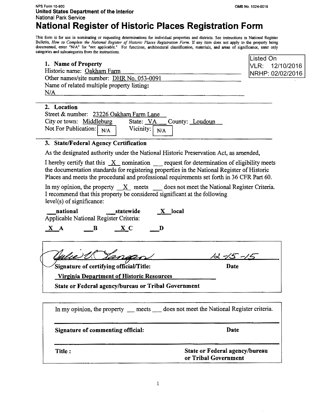 National Register of Historic Places Registration Form