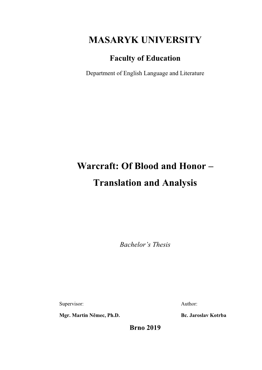 Of Blood and Honor – Translation and Analysis