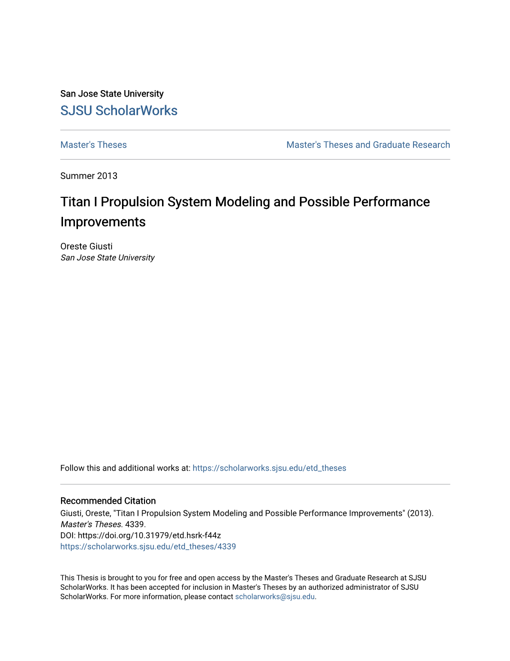 Titan I Propulsion System Modeling and Possible Performance Improvements