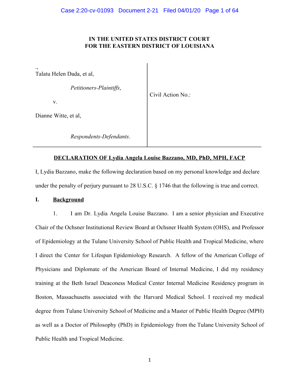 Case 2:20-Cv-01093 Document 2-21 Filed 04/01/20 Page 1 of 64