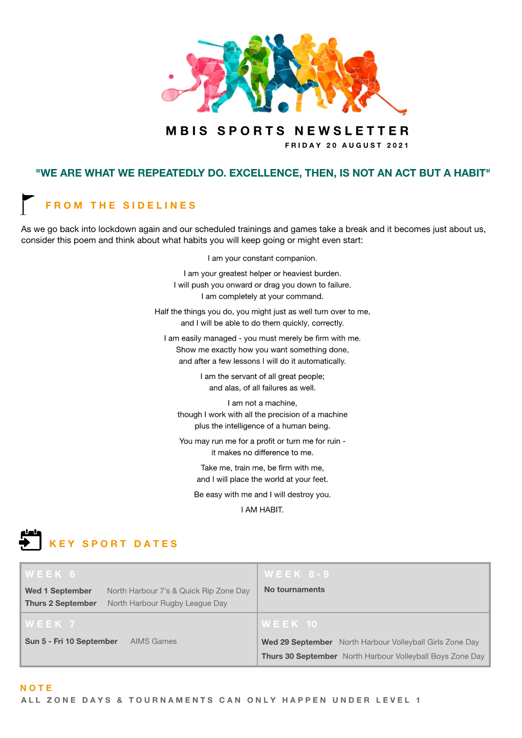 Sports Newsletter August