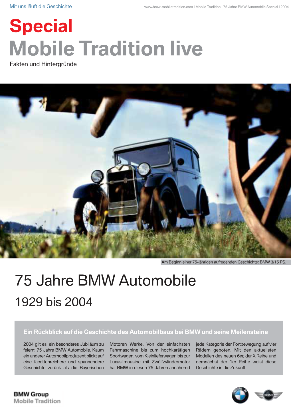 Newsletter Special 75 Jahre BMW Automobile