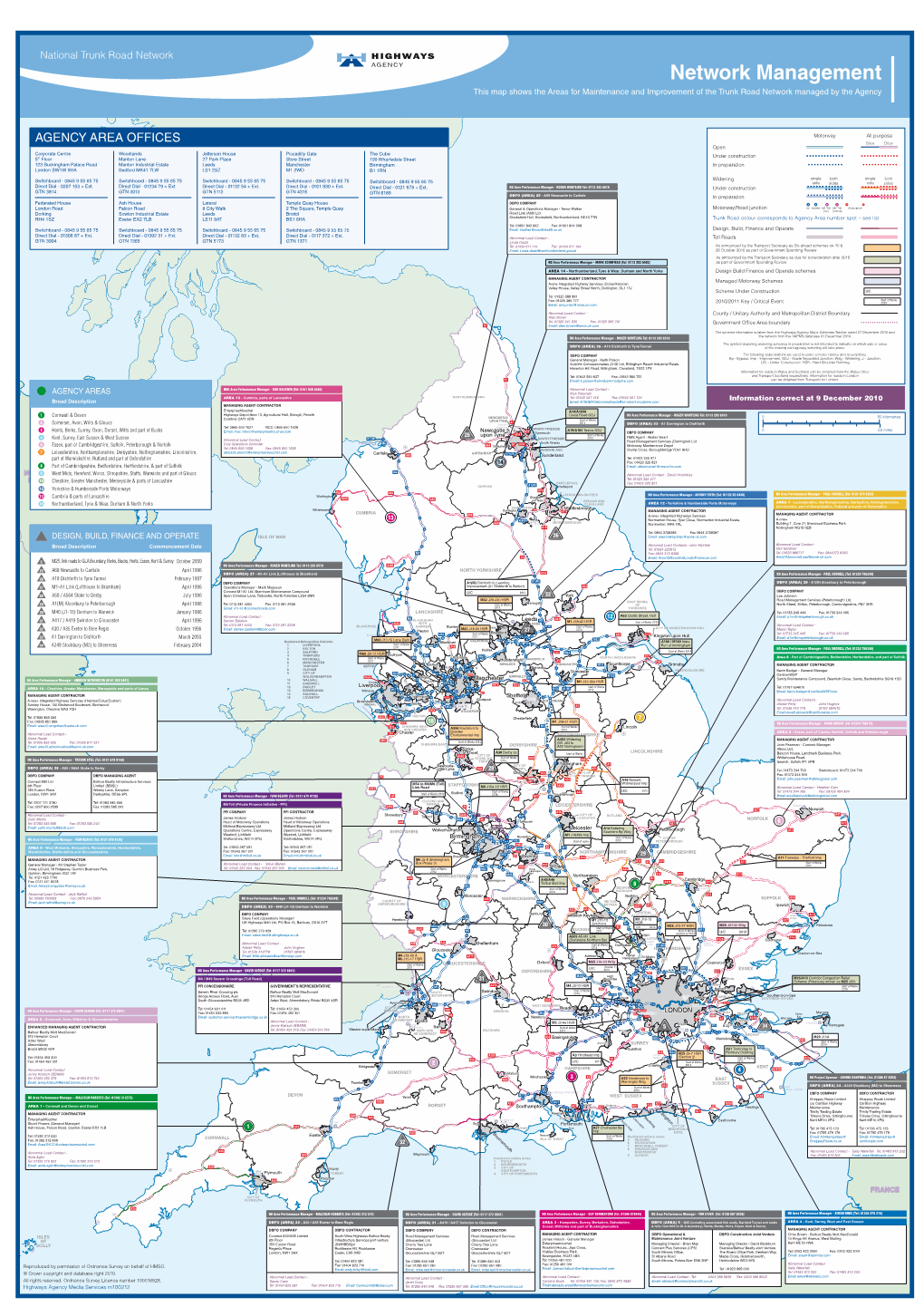 National Trunk Road Network Network Management This Map Shows the Areas for Maintenance and Improvement of the Trunk Road Network Managed by the Agency