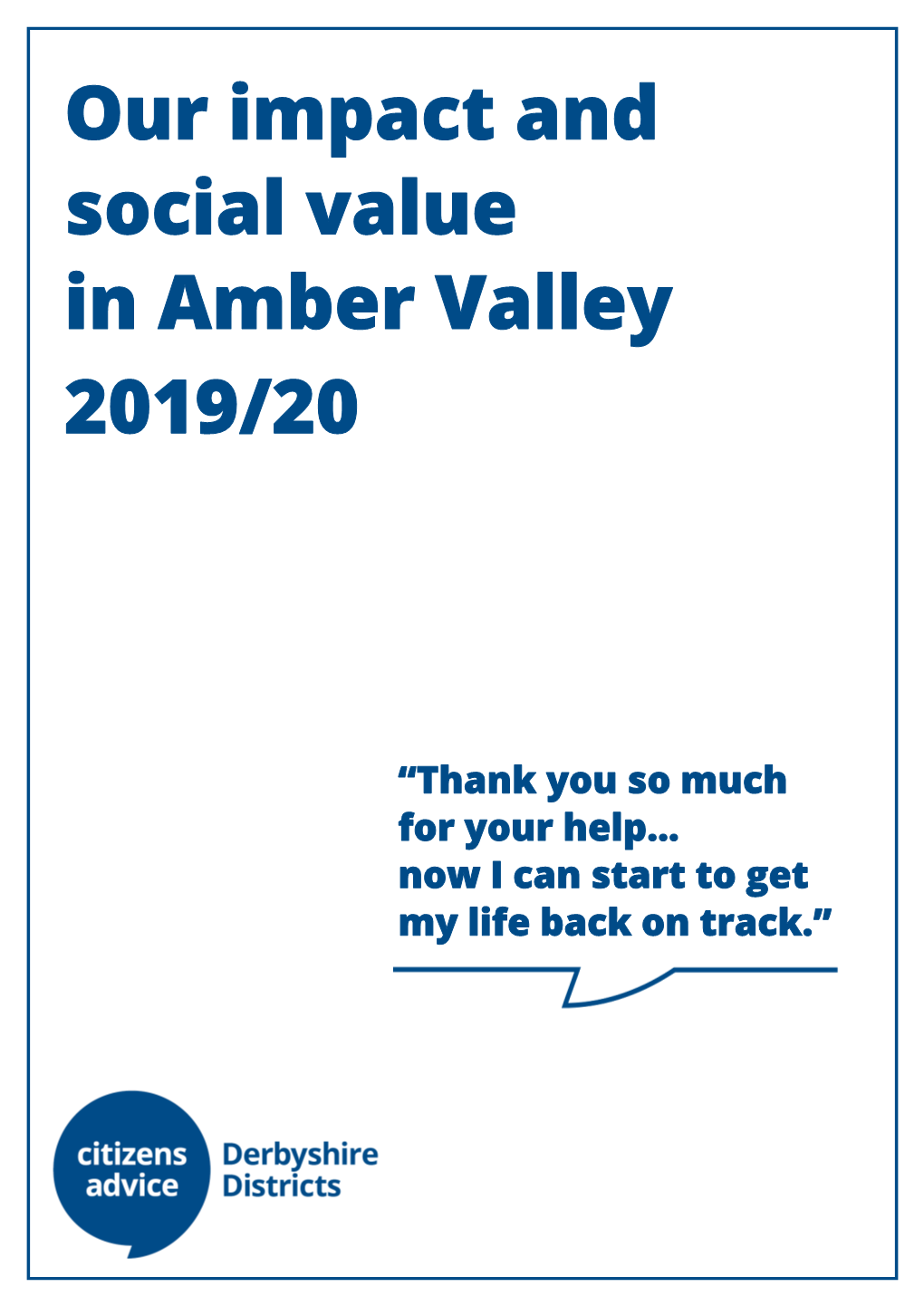 Our Impact and Social Value in Amber Valley 2019/20