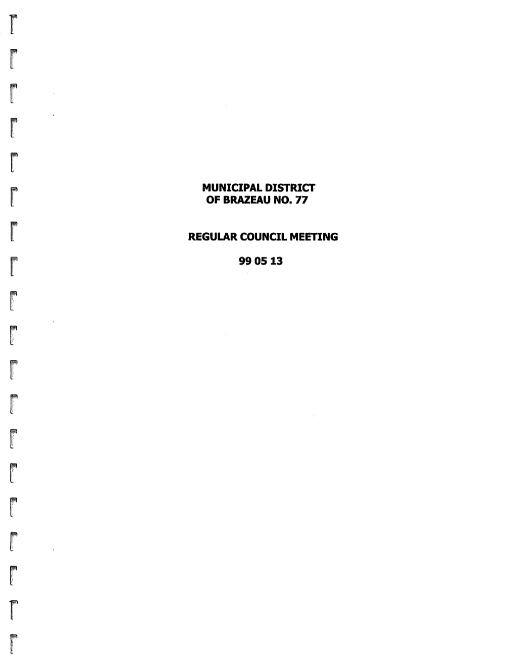 Municipal District of Brazeau No. 77 Regular Council