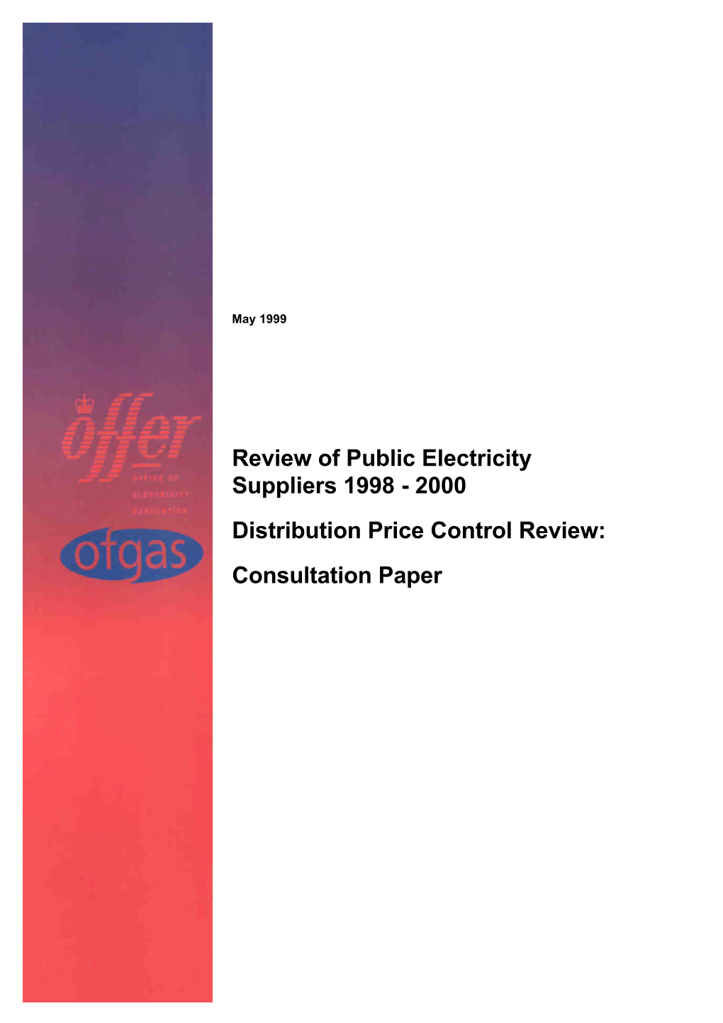 Review of Public Electricity Suppliers 1998