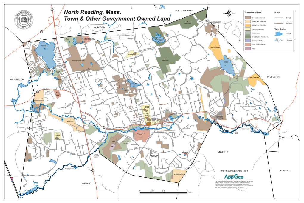North Reading, Mass. Town & Other Government Owned Land