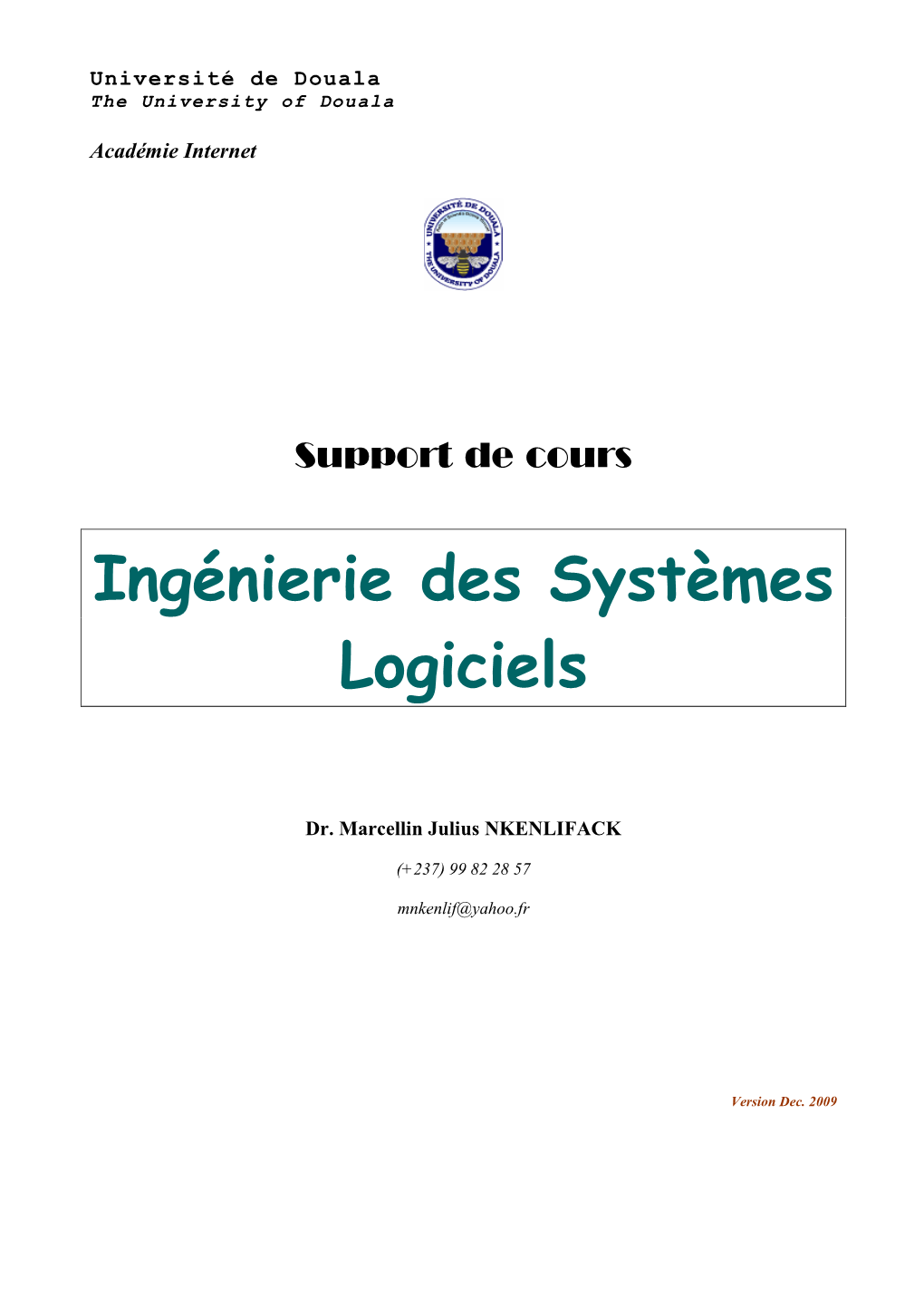 Ingénierie Des Systèmes Logiciels