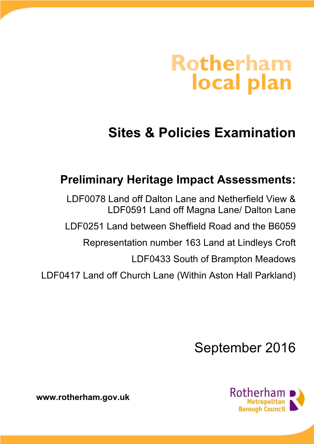 Heritage Impact Assessment September 2016