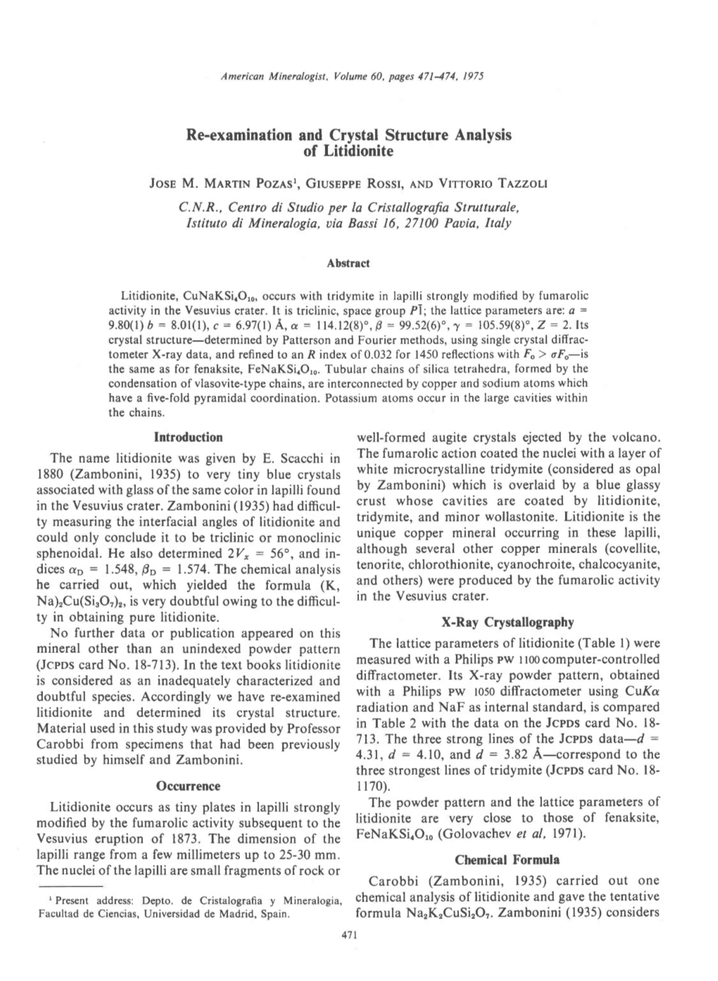 Re-Examination and Crystal Structure Analysis of Litidionite