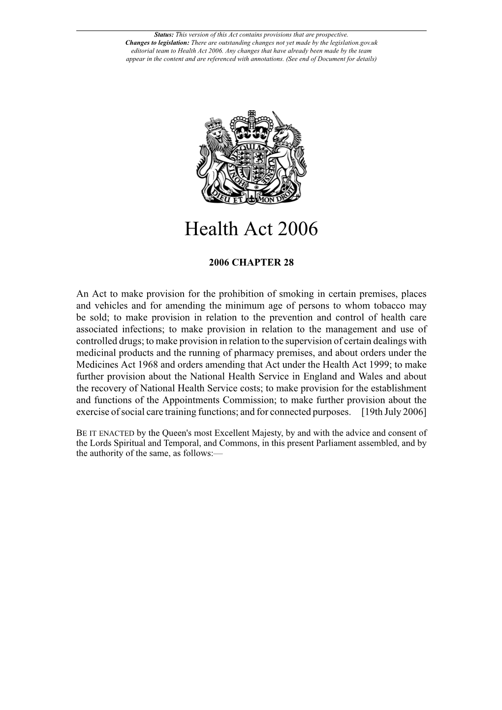 Health Act 2006