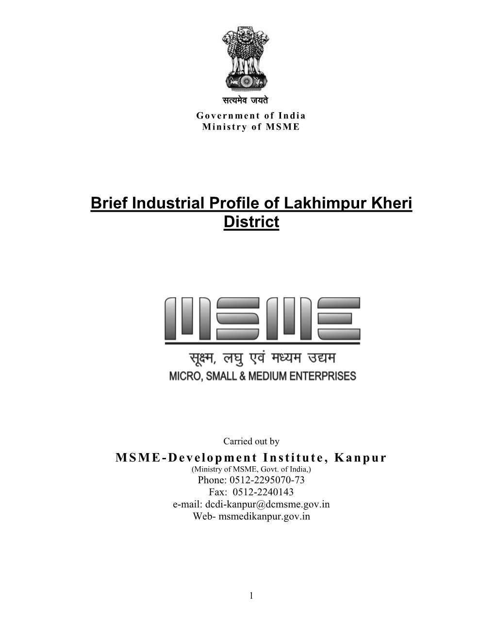 Brief Industrial Profile of Lakhimpur Kheri District