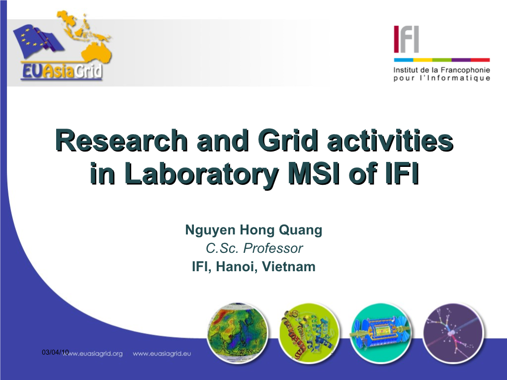 Research and Grid Activities in Laboratory MSI Of