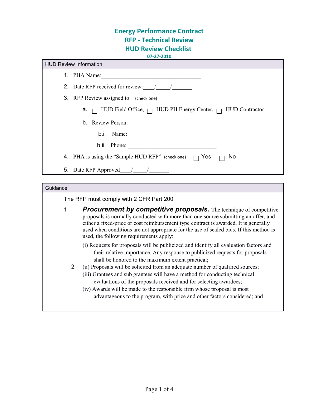 Energy Performance Contract