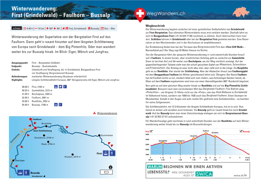 Winterwanderung: First (Grindelwald) – Faulhorn – Bussalp