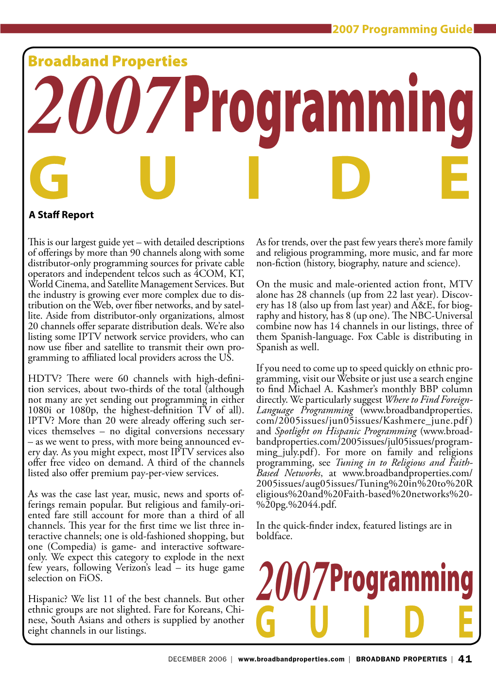 2007 Programming Guide