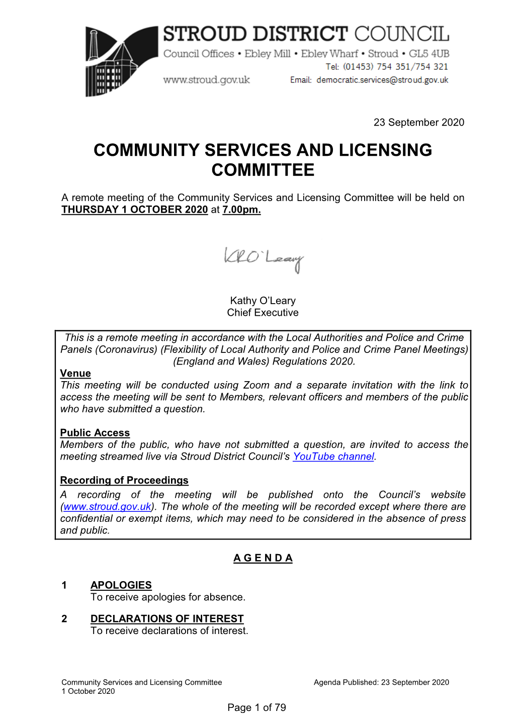 Community Services and Licensing Committee