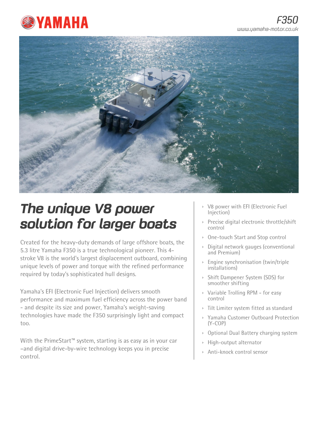 The Unique V8 Power Solution for Larger Boats