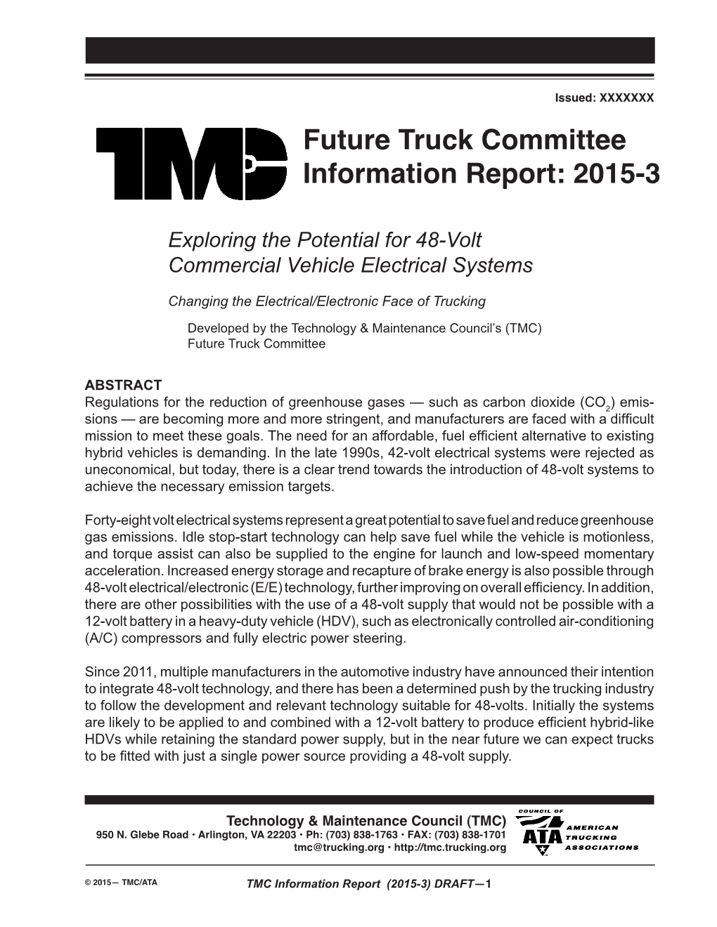 Future Truck Committee Information Report: 2015-3