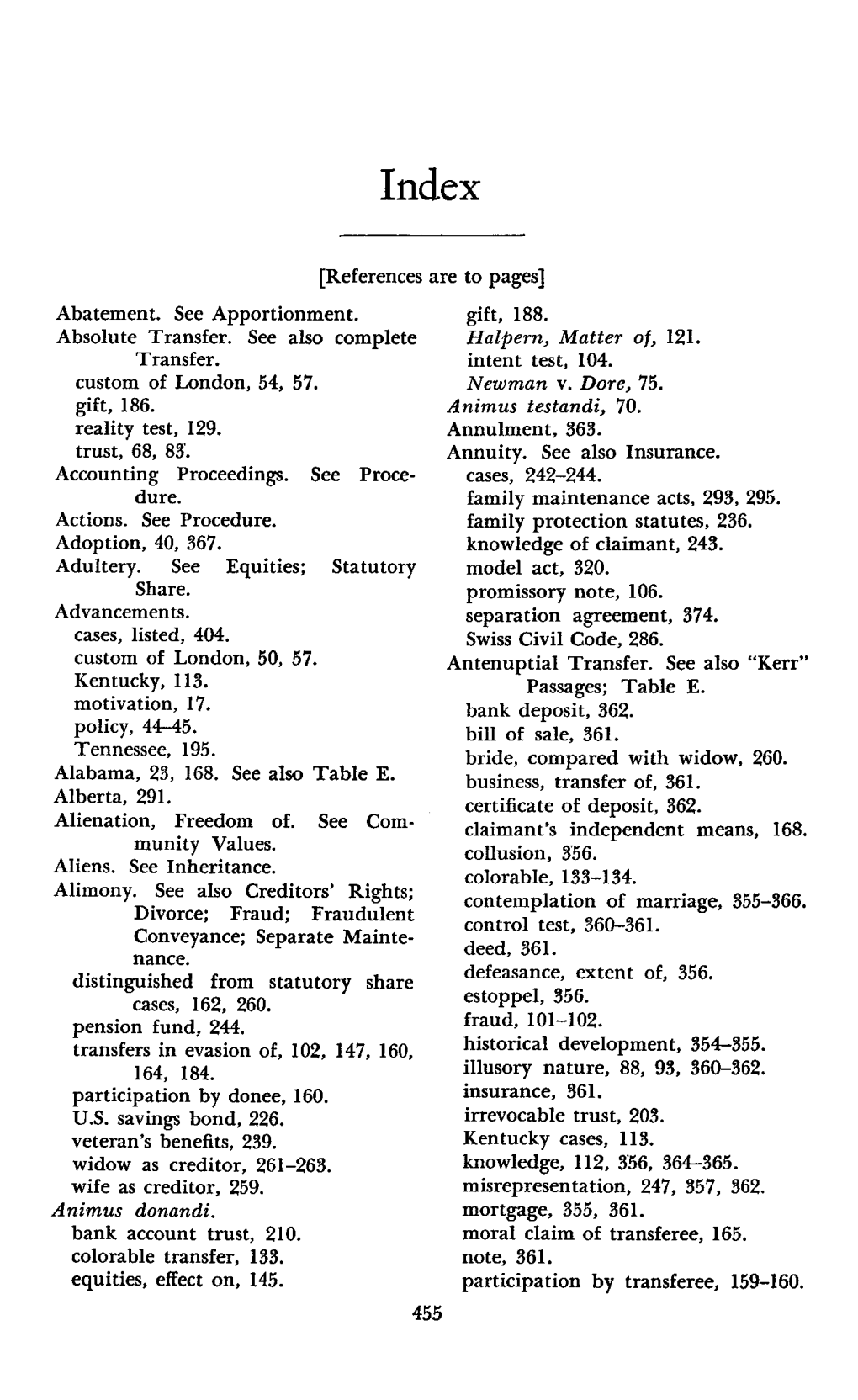 [References Are to Pages] Abatement. See Apportionment. Absolute