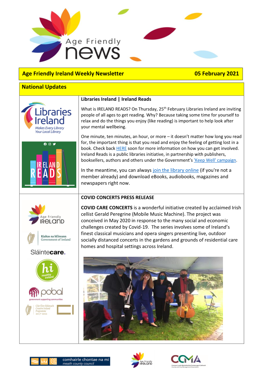 National Updates Age Friendly Ireland Weekly Newsletter 05 February 2021