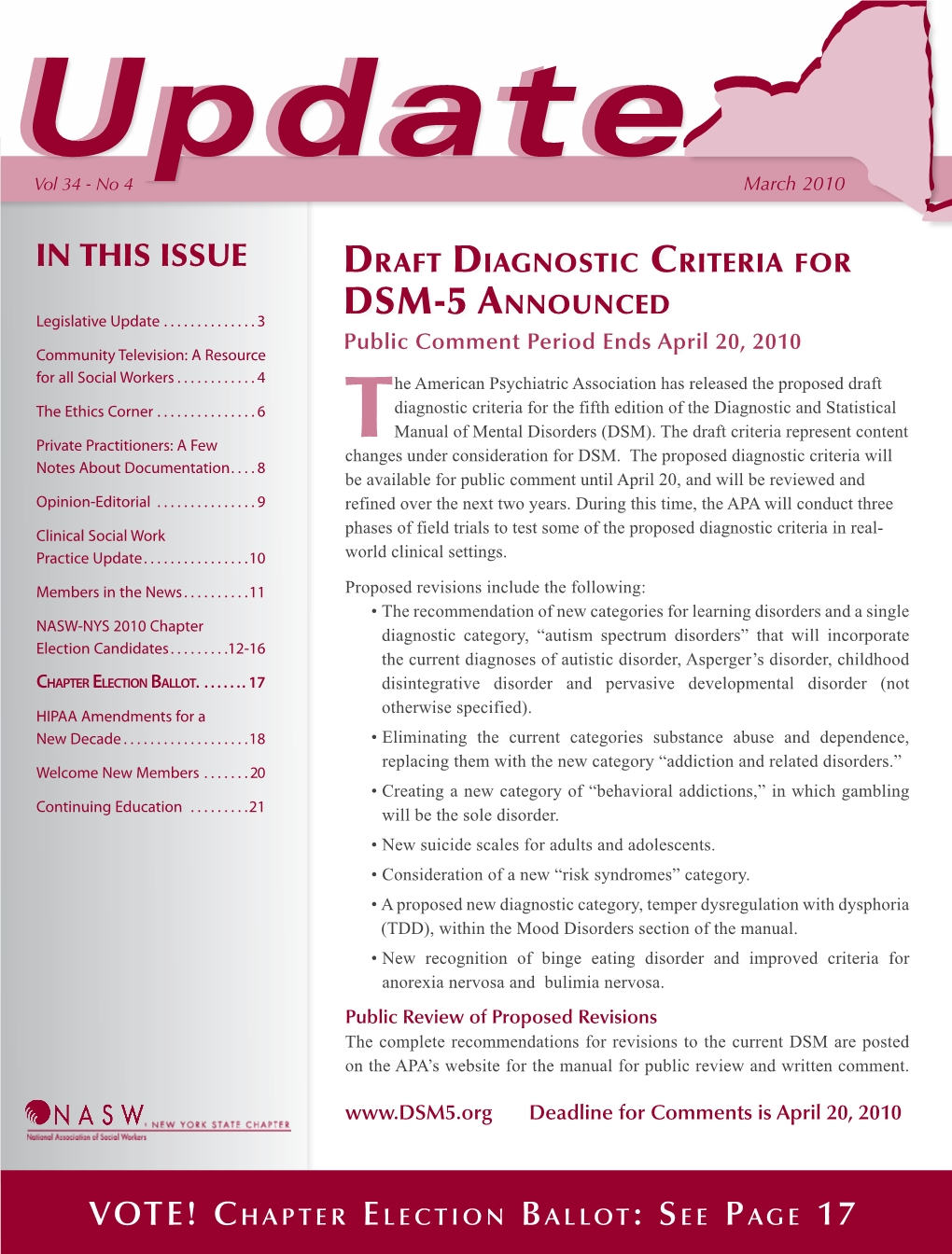 Draft Diagnostic Criteria for Dsm-5