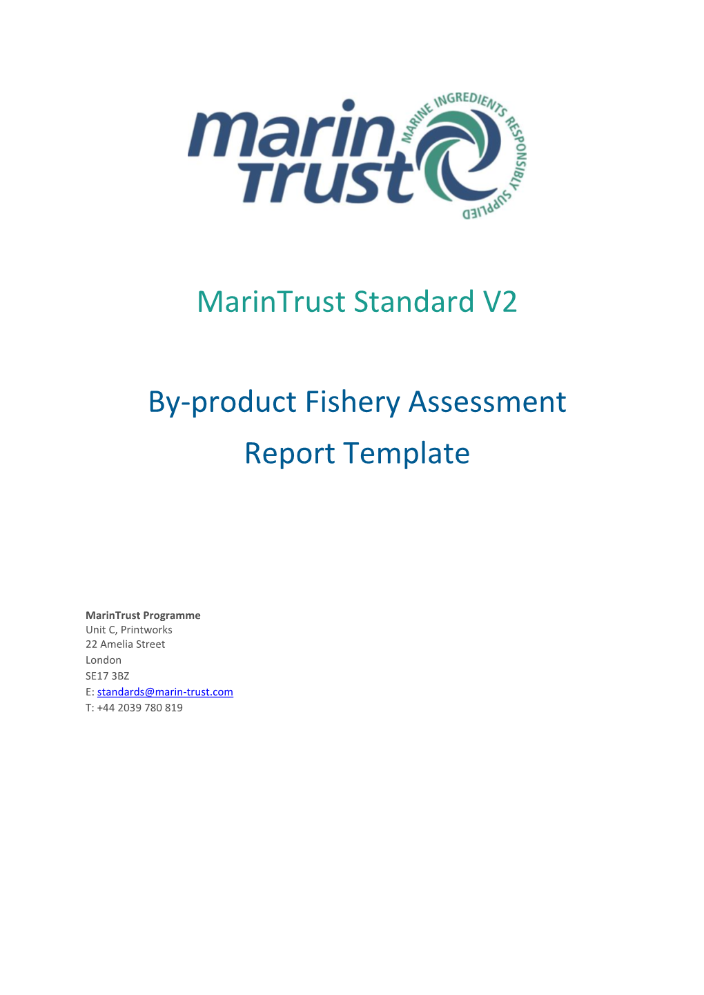 Marintrust Standard V2 By-Product Fishery Assessment Report Template