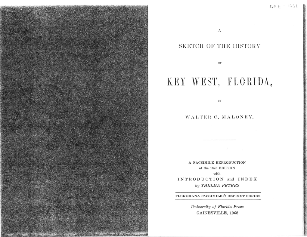 Excerpts from Book a Sketch of the History of Key West, Florida By