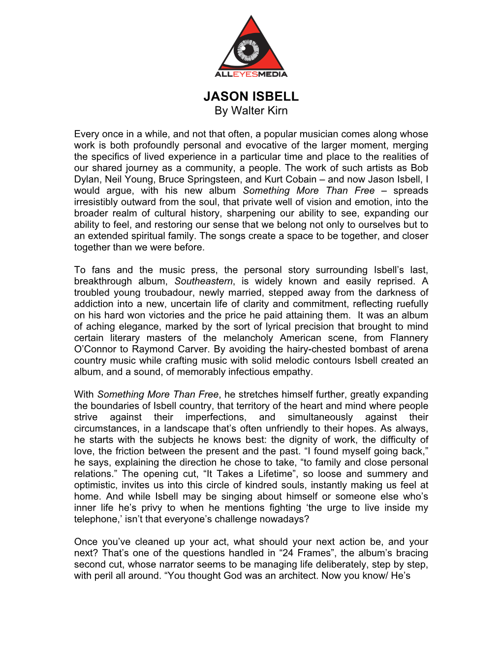 JASON ISBELL by Walter Kirn