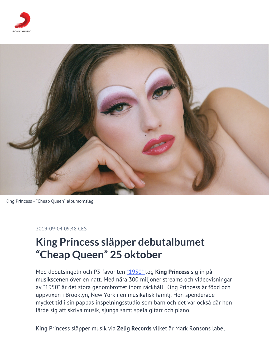 King Princess Släpper Debutalbumet “Cheap Queen” 25 Oktober