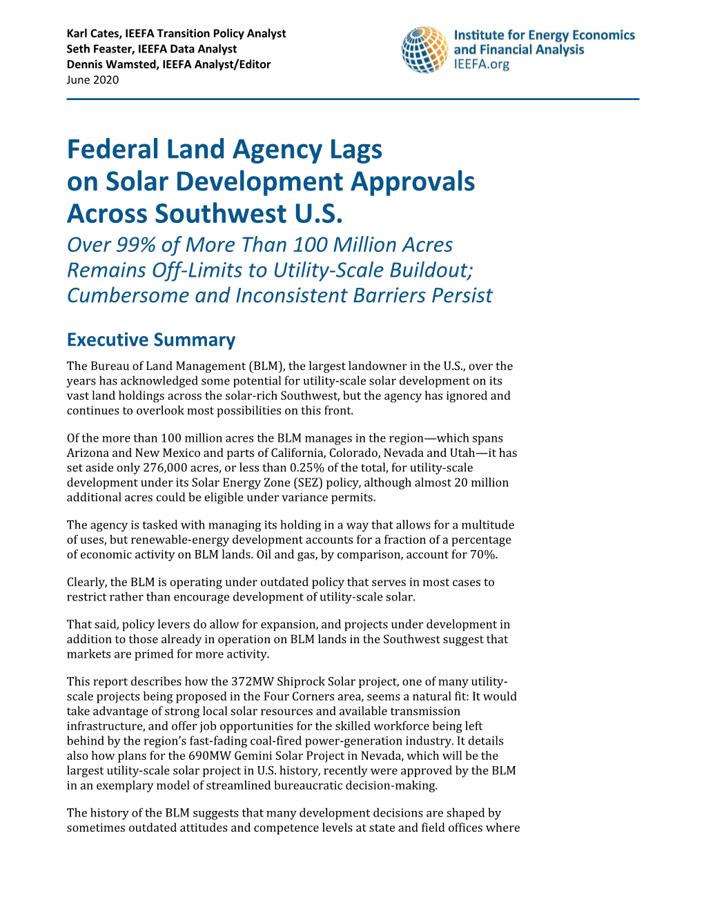 Federal Land Agency Lags on Solar Development Approvals Across Southwest U.S