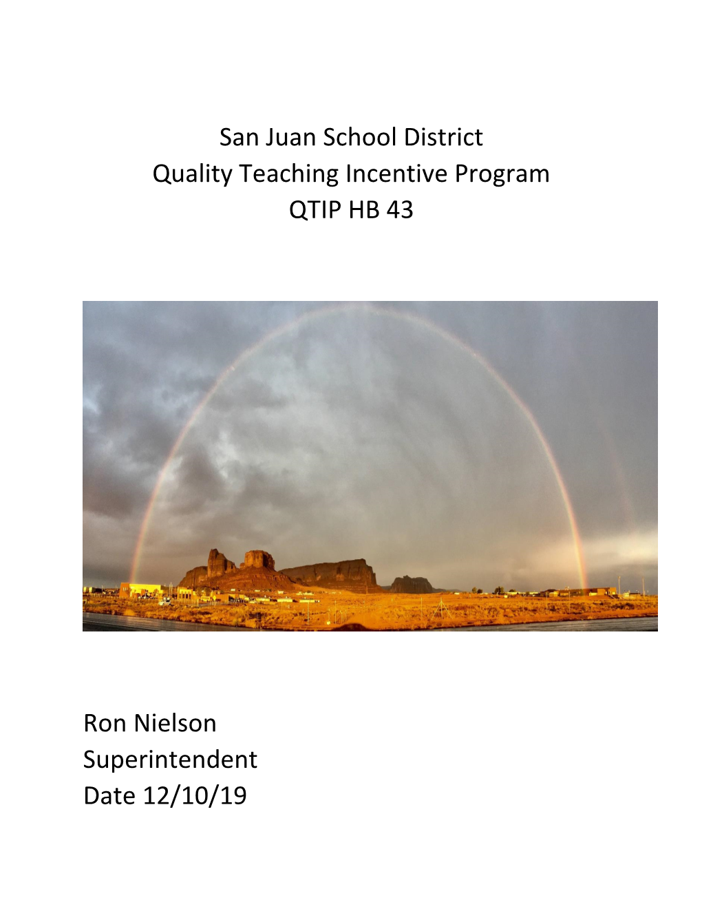 San Juan School District Quality Teaching Incentive Program QTIP HB 43