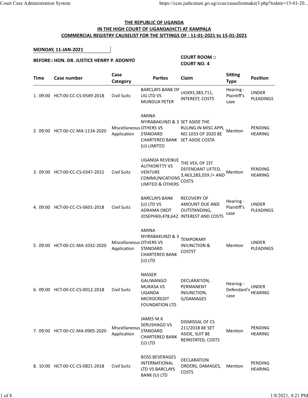 Court Case Administration System