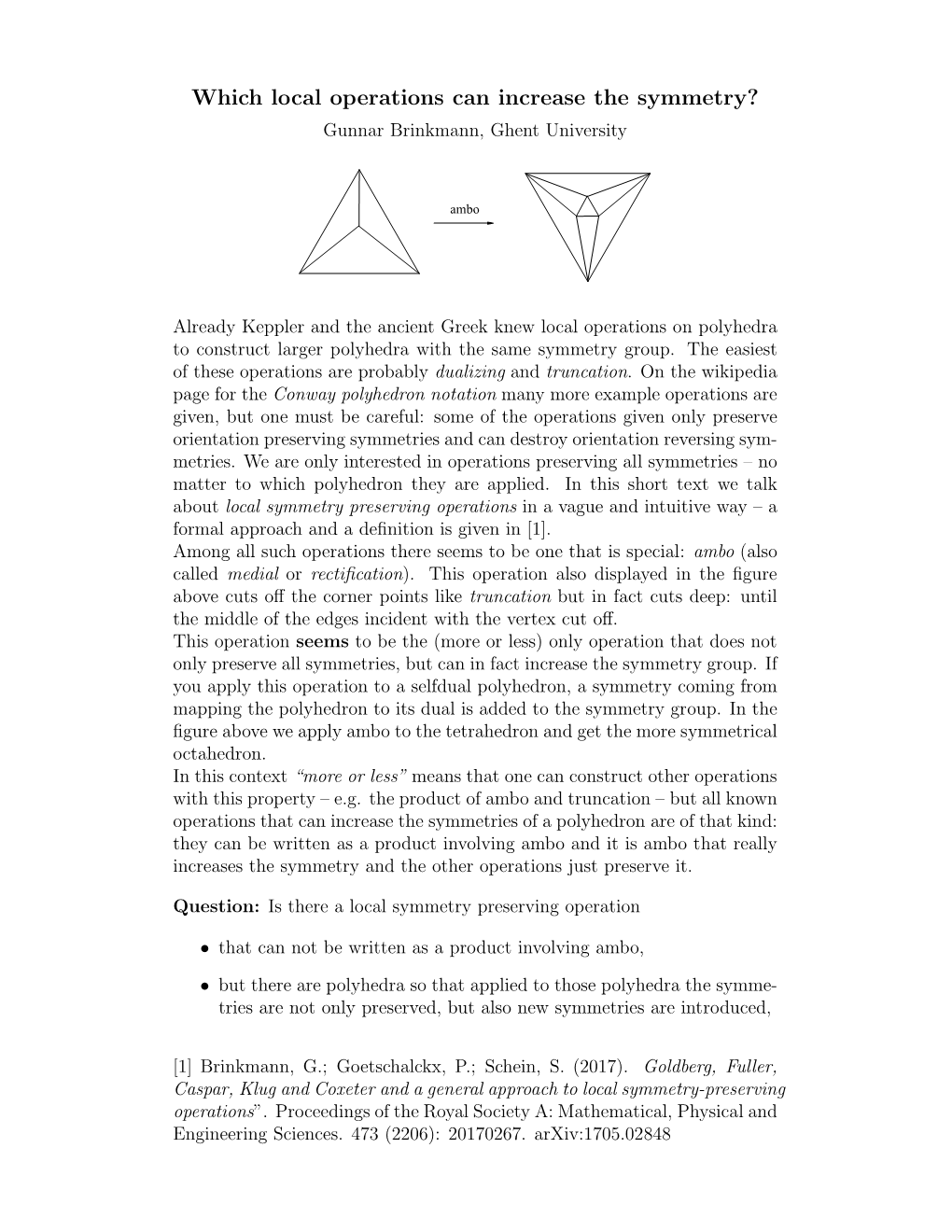 Problem 2 (Brinkmann)