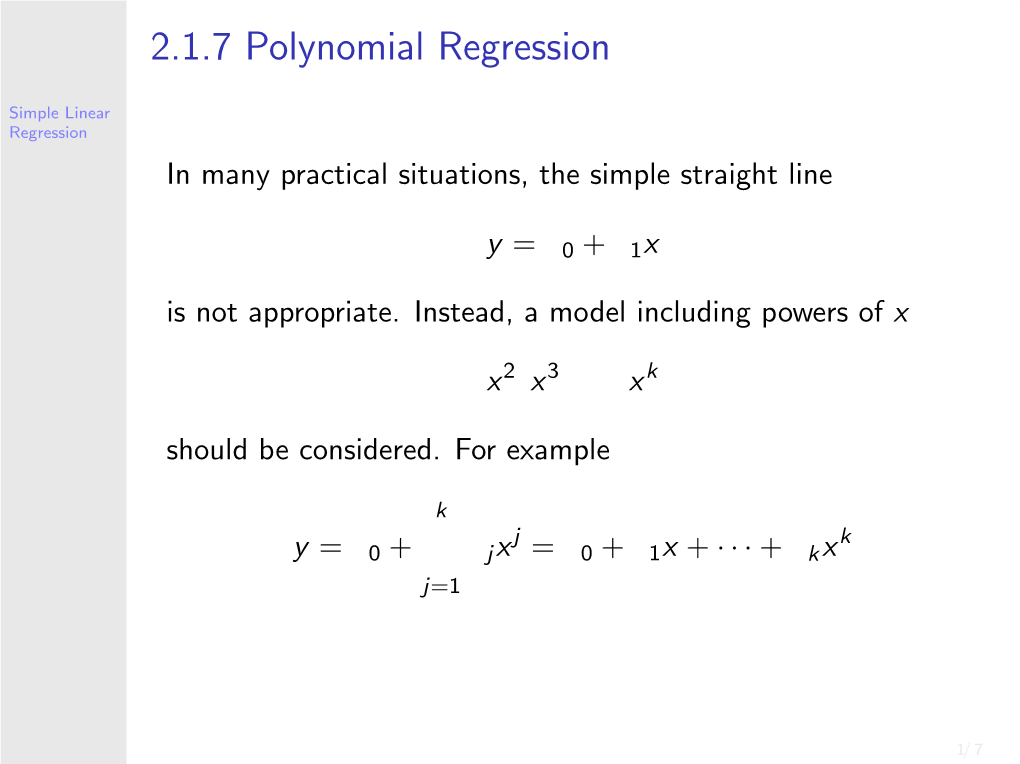 2.1.7 Polynomial Regression