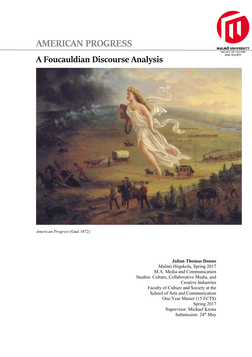 AMERICAN PROGRESS a Foucauldian Discourse Analysis