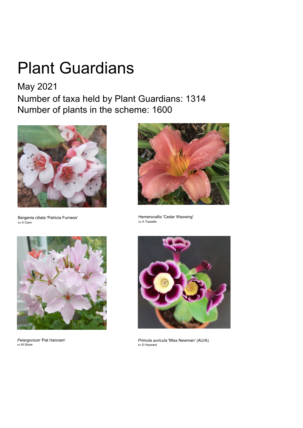 See the Full List of Plants in Guardianship Here