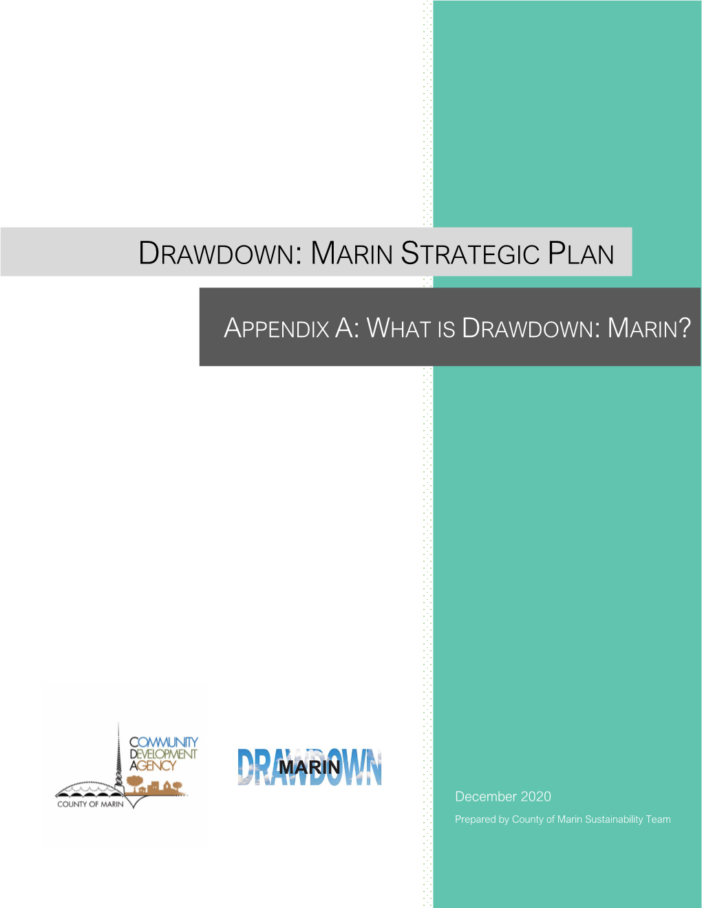 Drawdown: Marin Strategic Plan Appendix A
